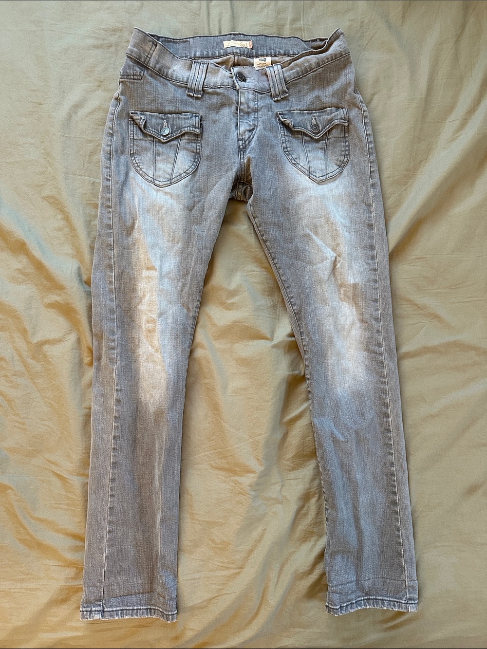 Levi's 504 Slouch Skinny Light Gray Jeans
